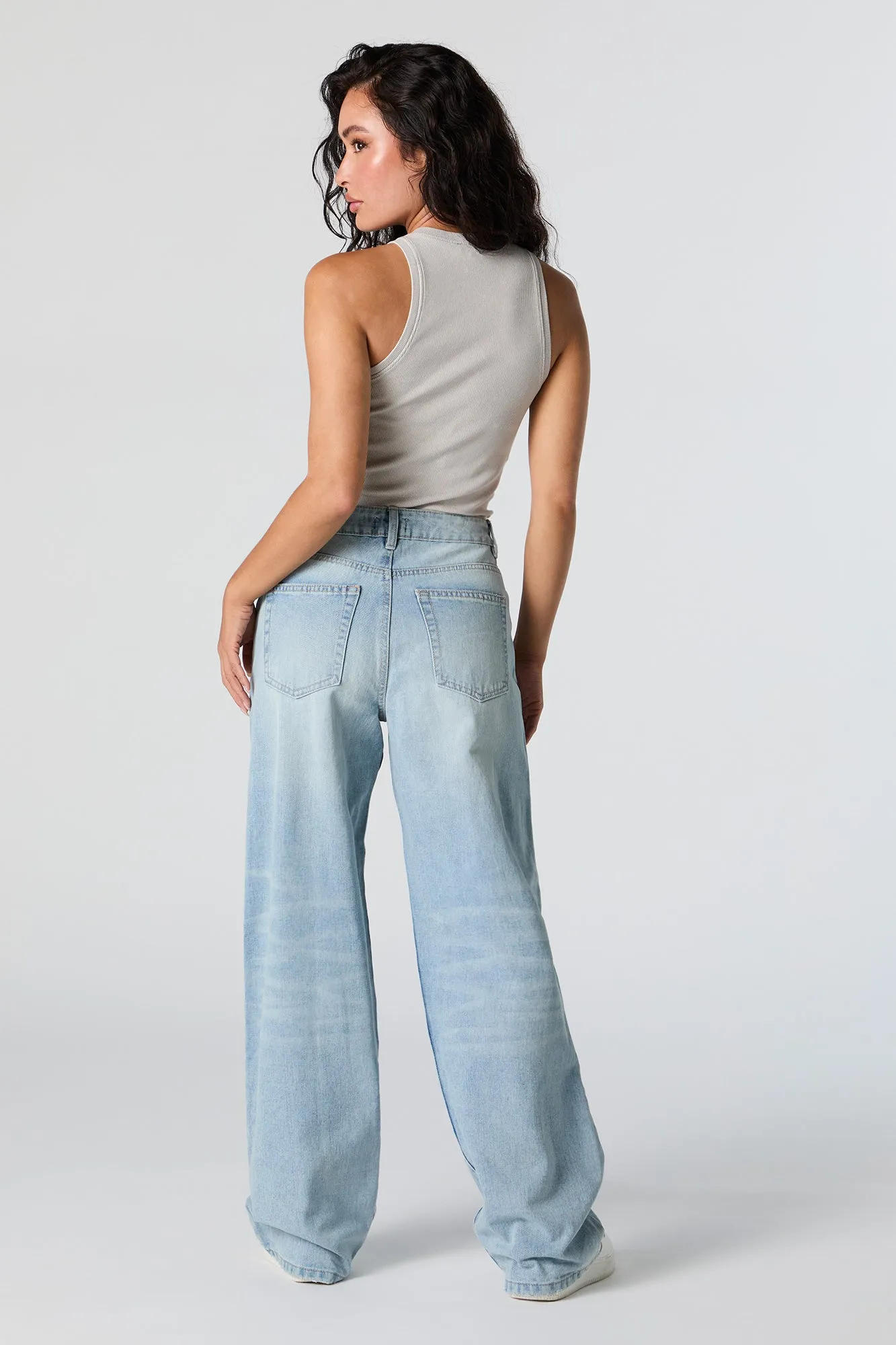 Light Wash 90s High Rise Wide Leg Jean sold by Urban Planet product image thumbnail 3