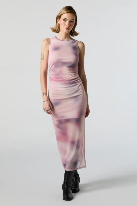 Printed Mesh Sleeveless Midi Dress sold by Urban Planet