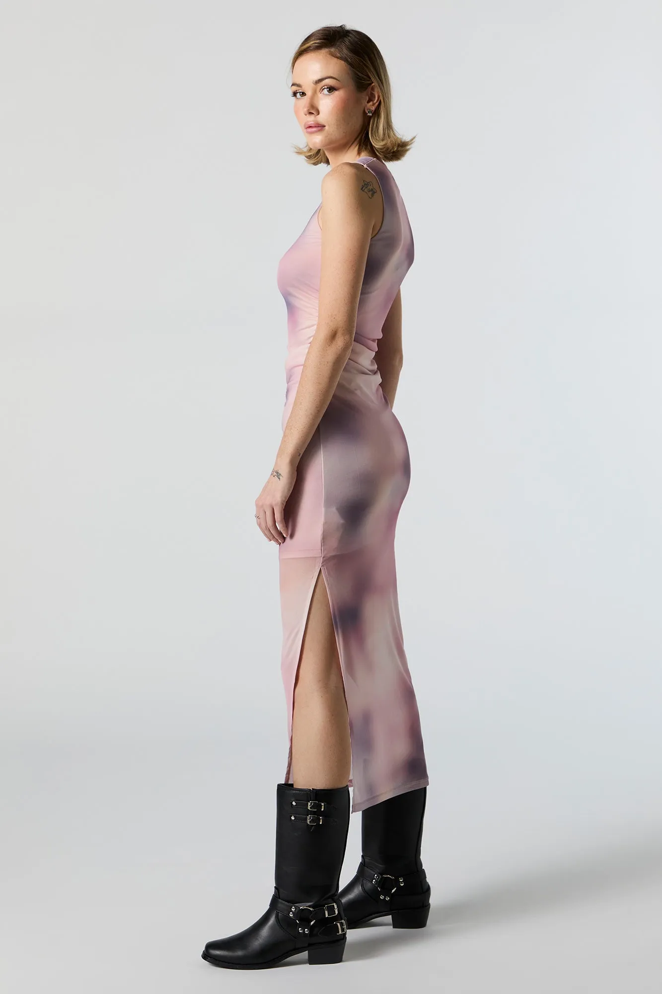 Printed Mesh Sleeveless Midi Dress sold by Urban Planet product image thumbnail 2
