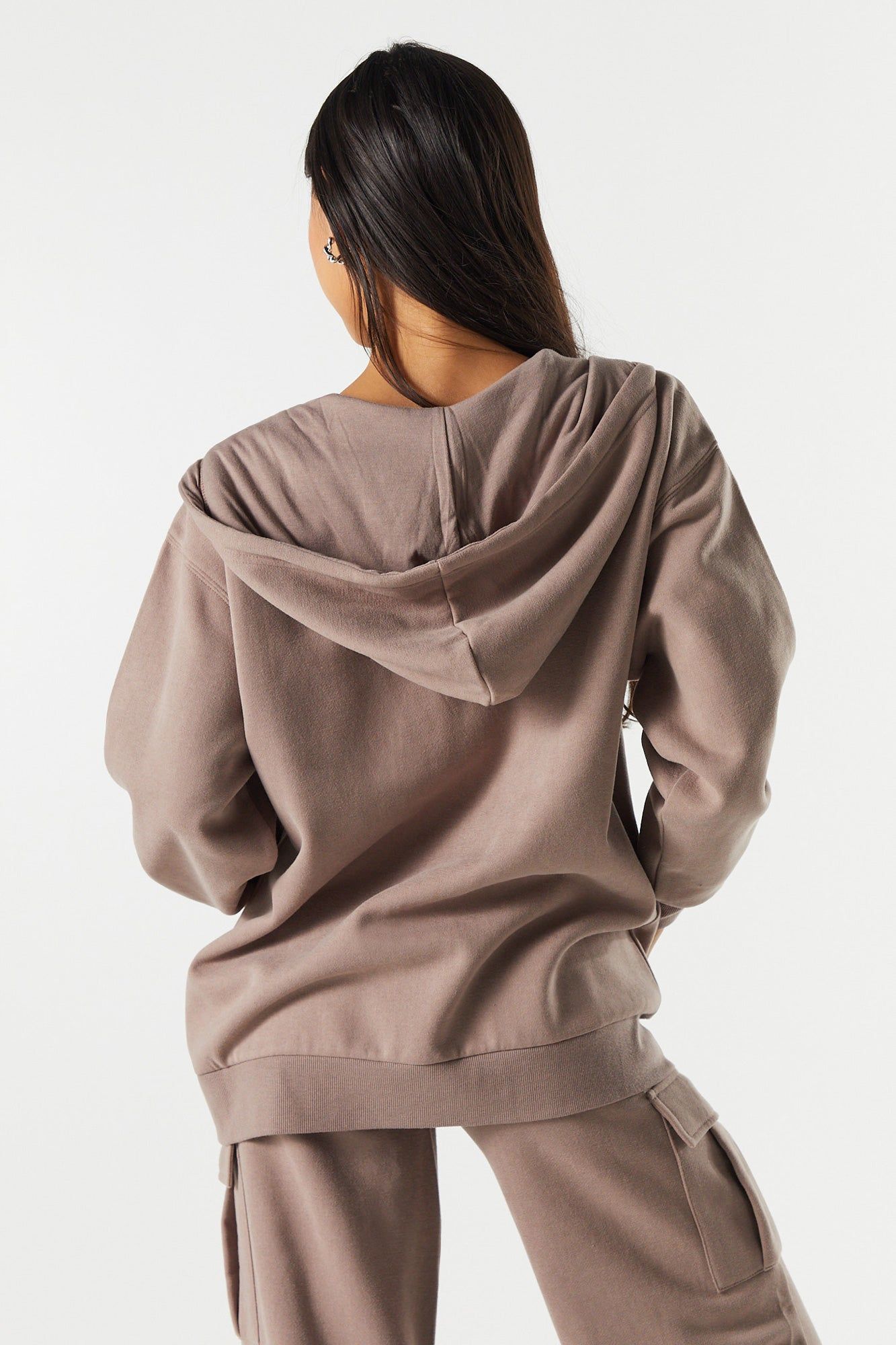 Haut surdimensionné à capuchon en molleton avec fermeture à glissière sold by Urban Planet product image thumbnail 2