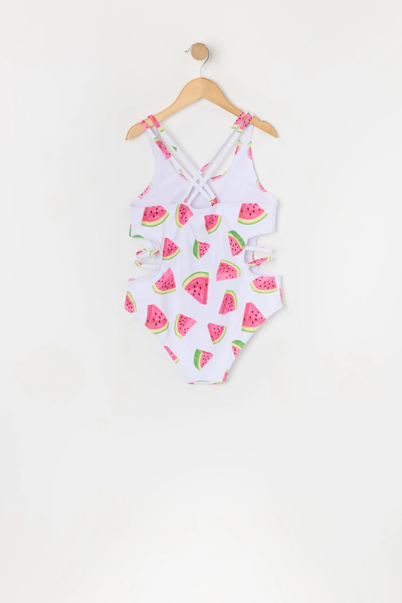 Maillot de bain une-pièce avec brides et motif Melon d'eau pour fille sold by Urban Planet product image thumbnail 2