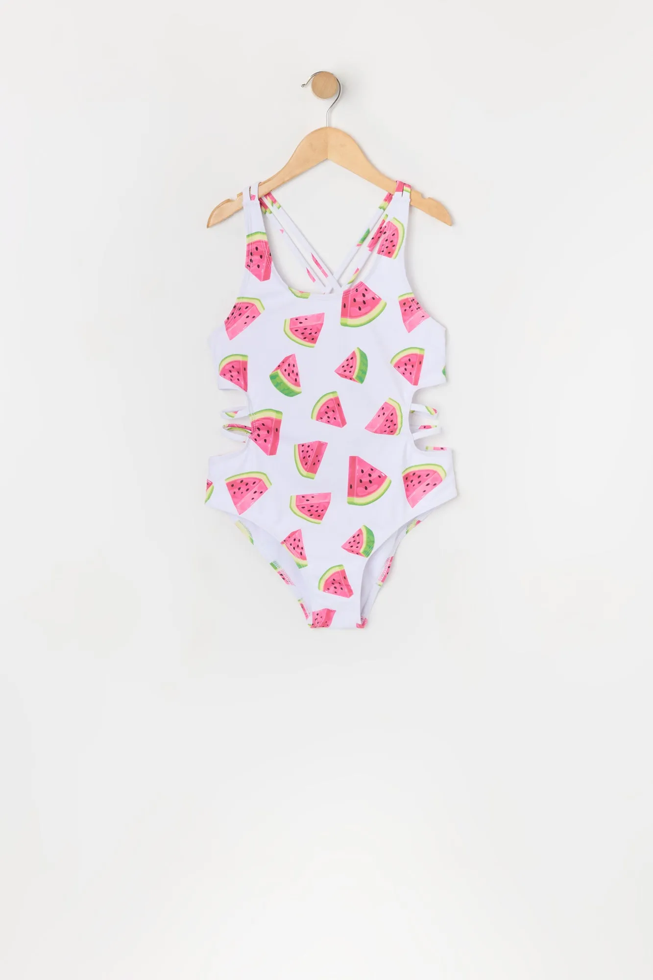 Maillot de bain une-pièce avec brides et motif Melon d'eau pour fille sold by Urban Planet