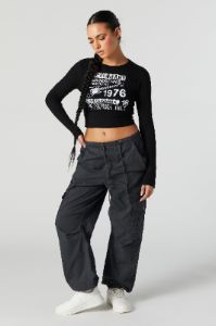 Soundscapes Festival Graphic Long Sleeve Crop Top sold by Urban Planet