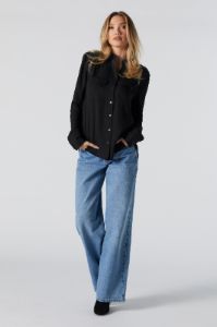 Long Sleeve Button-Up Top sold by Urban Planet