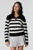 Striped Knit Quarter Zip Sweater sold by Urban Planet