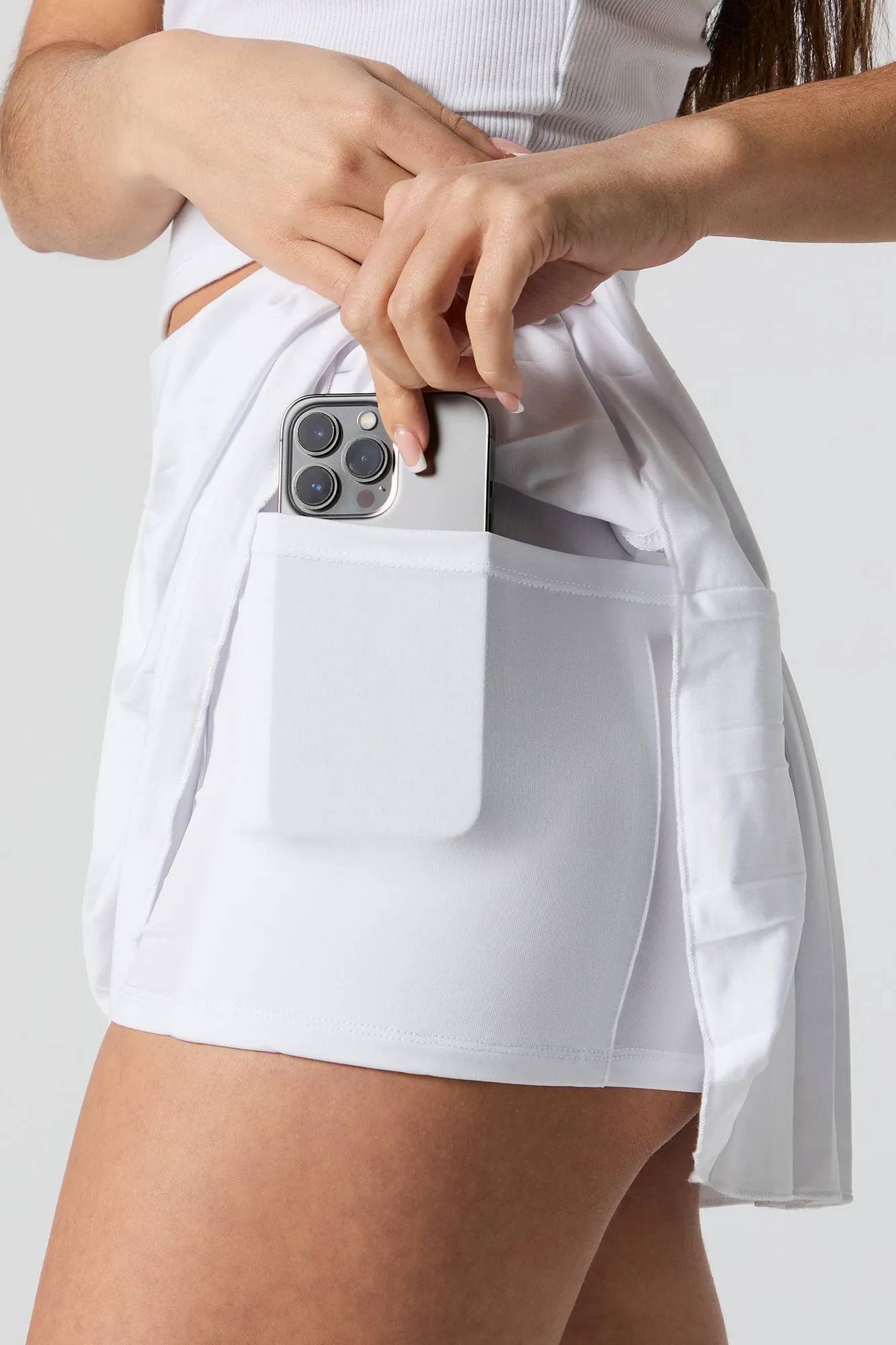 Active Pleated Tennis Skort with Pocket sold by Urban Planet product image thumbnail 4