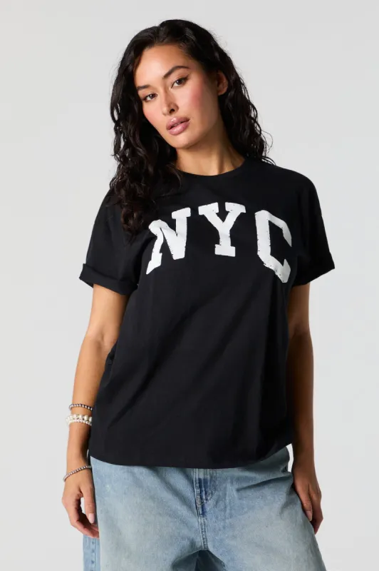 NYC Graphic Boyfriend T-Shirt sold by Urban Planet