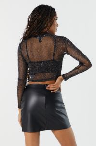 Sparkle Mesh Long Sleeve Top sold by Urban Planet
