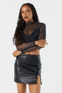 Sparkle Mesh Long Sleeve Top sold by Urban Planet