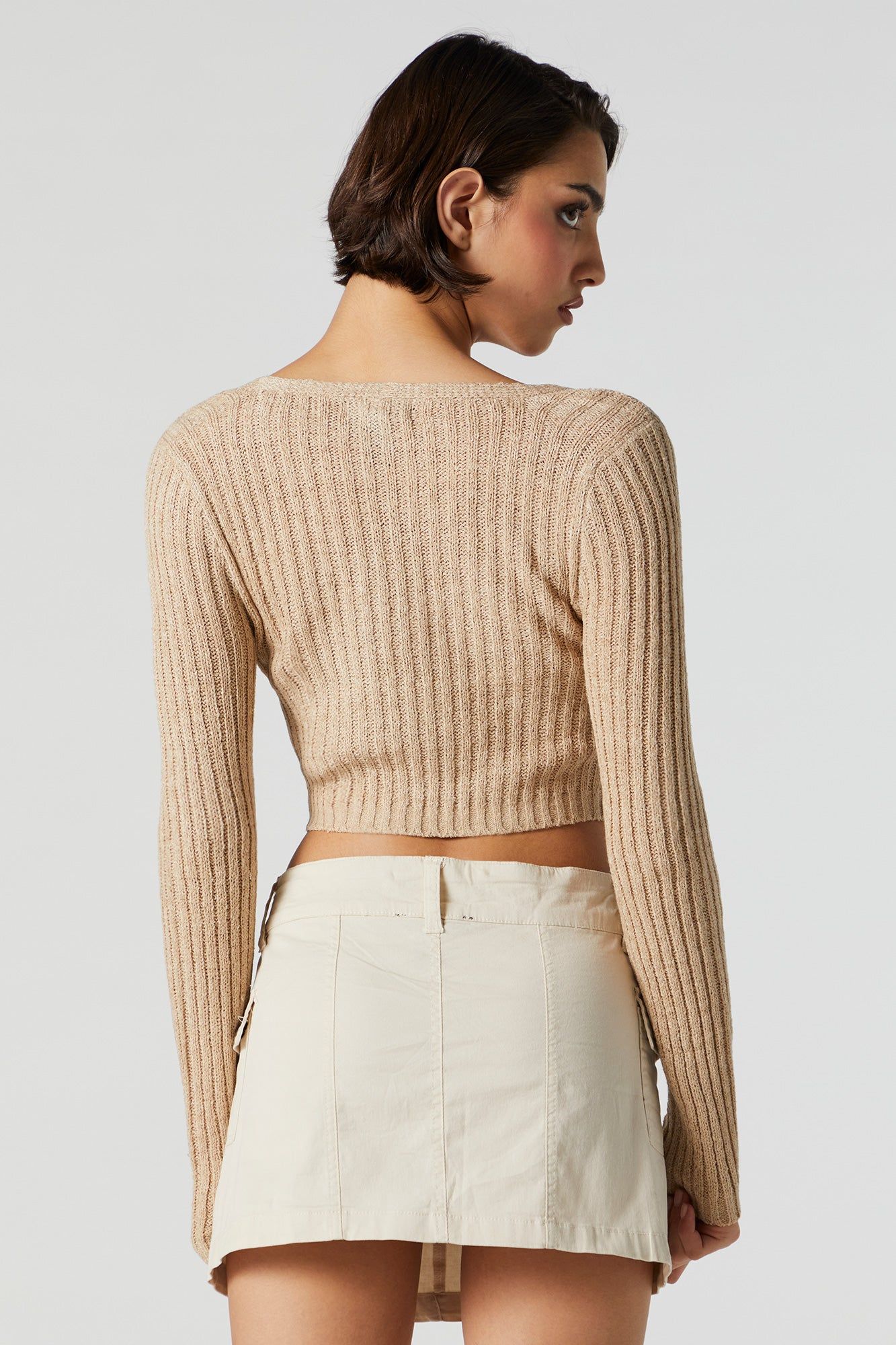 Ribbed Knit Flyaway Cardigan sold by Urban Planet product image thumbnail 3