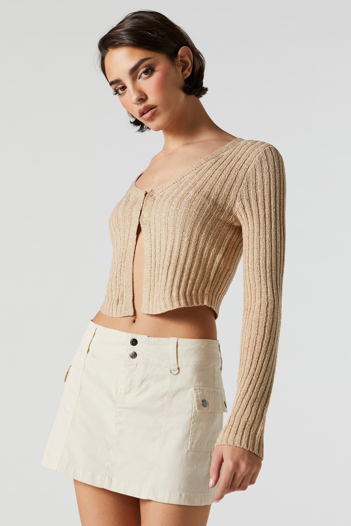 Ribbed Knit Flyaway Cardigan sold by Urban Planet product image thumbnail 2