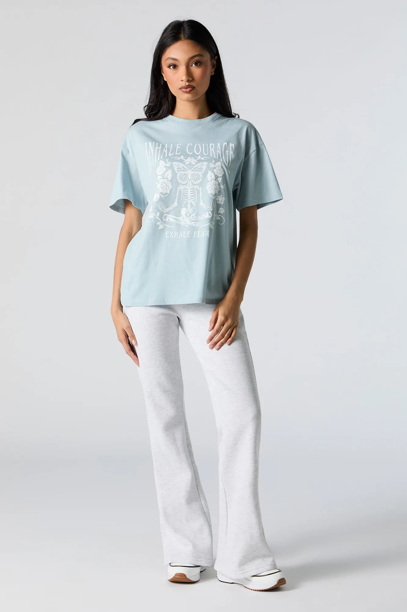 Inhale Courage Graphic Boyfriend T-Shirt sold by Urban Planet product image thumbnail 3