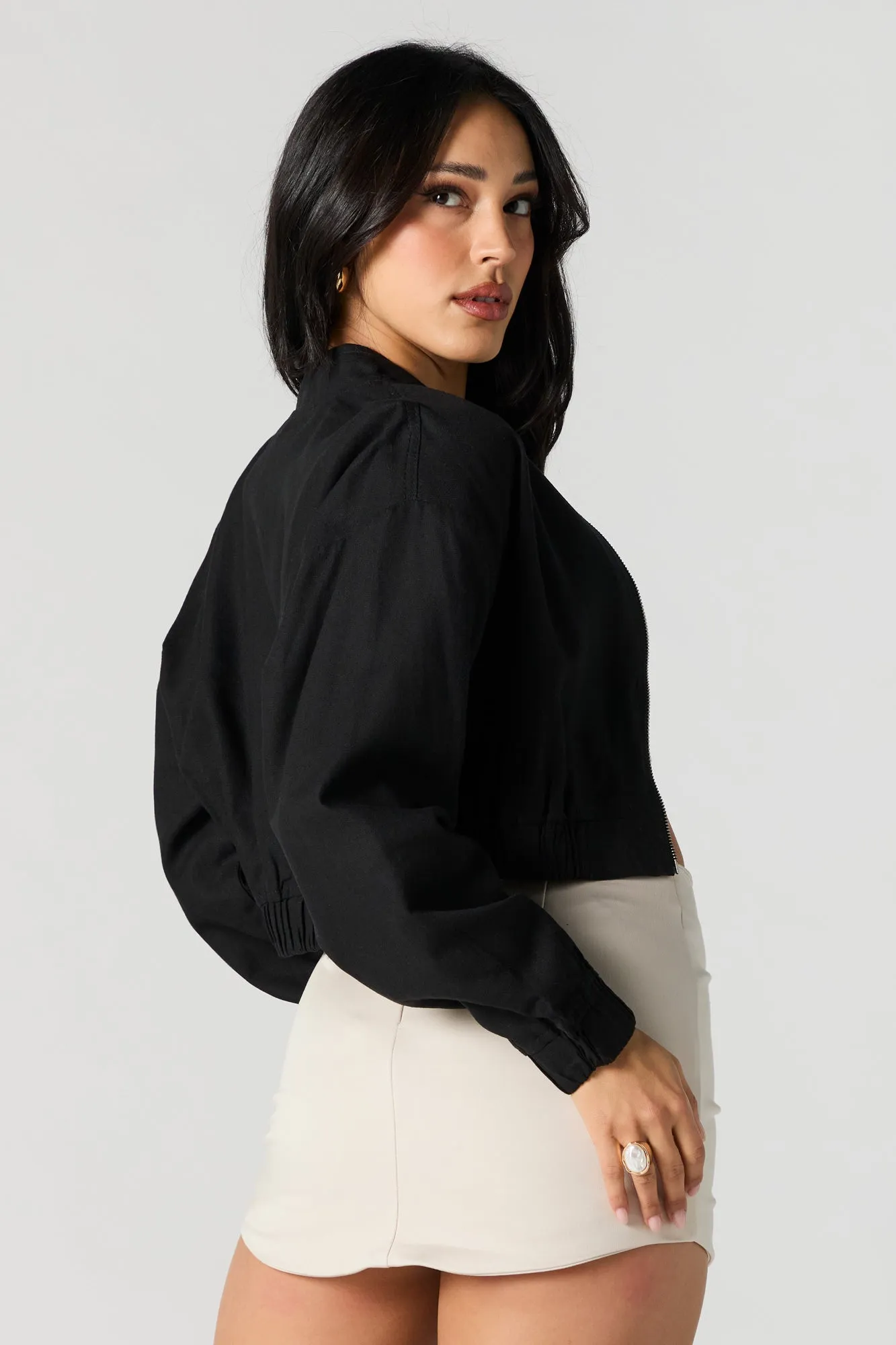 Linen Bomber Jacket sold by Urban Planet product image thumbnail 5