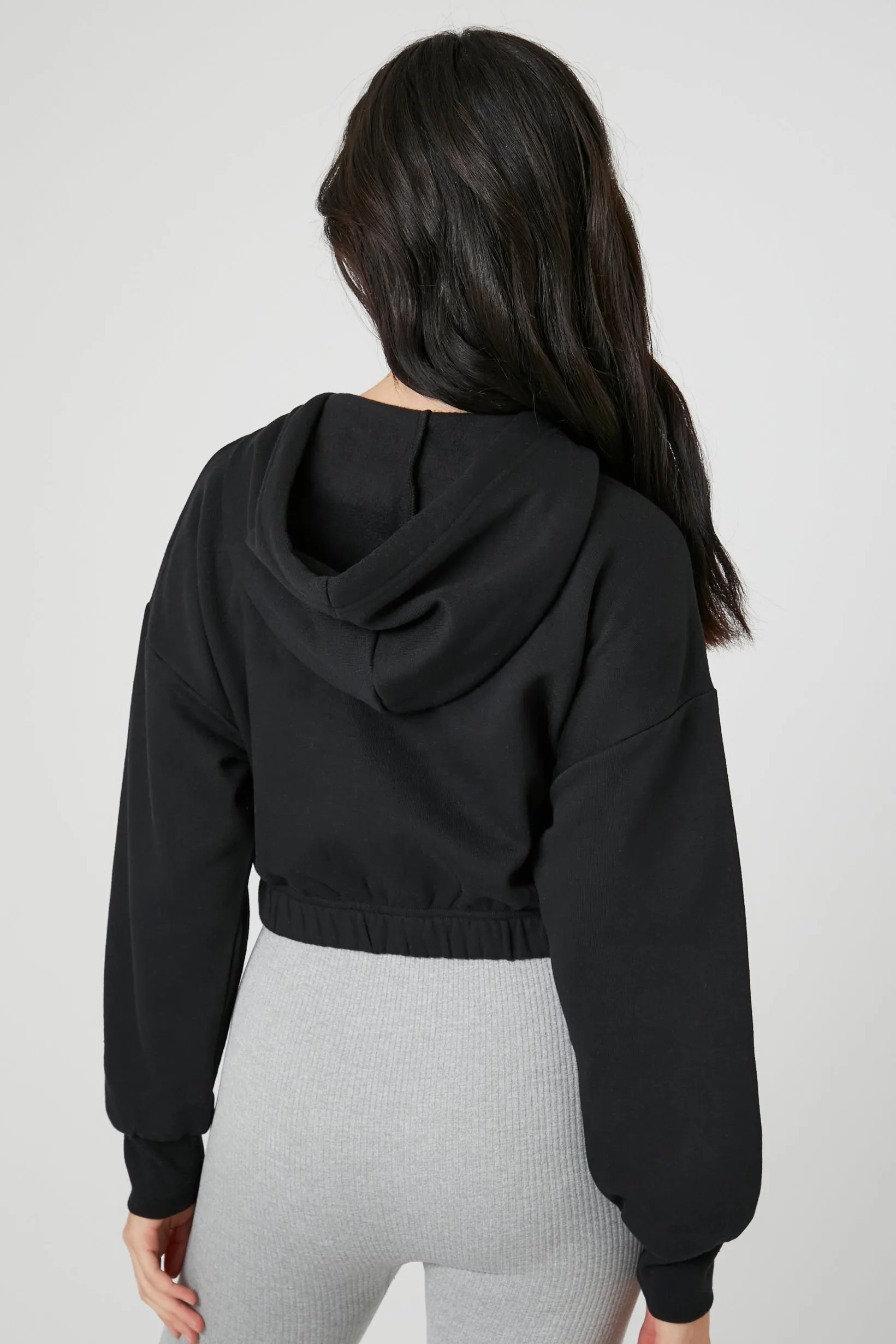 Haut court à capuchon en molleton à imprimé Boston avec fermeture à glissière sold by Urban Planet product image thumbnail 5