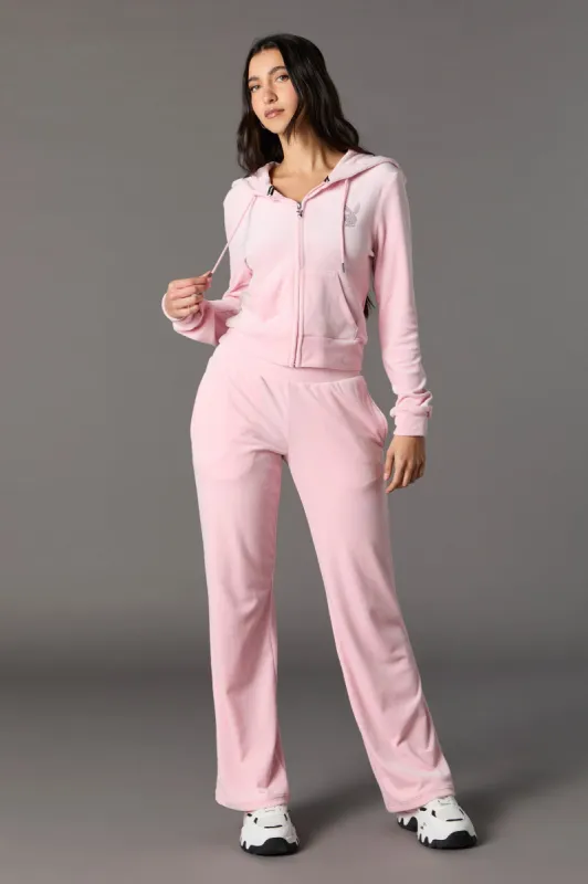 Jogger en velours à imprimé Playboy avec pierres du Rhin sold by Urban Planet