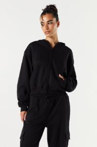 Solid Fleece Zip-Up Hoodie sold by Urban Planet
