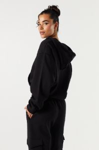 Solid Fleece Zip-Up Hoodie sold by Urban Planet