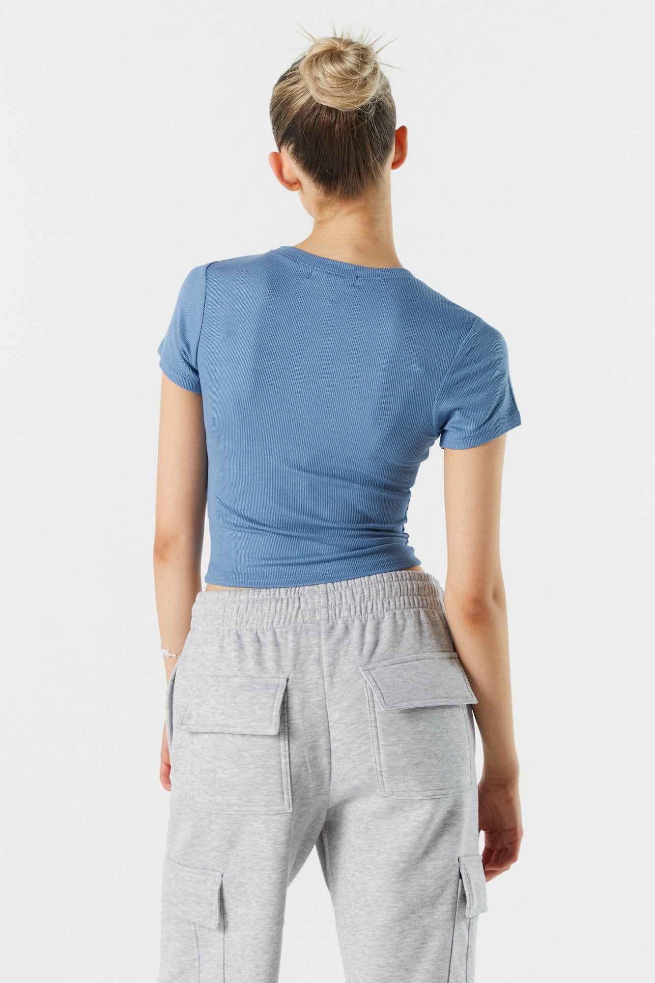 T-shirt ras du cou côtelé court sold by Urban Planet product image thumbnail 2