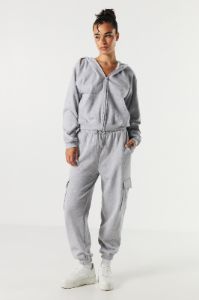Solid Fleece Zip-Up Hoodie sold by Urban Planet