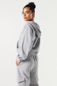 Solid Fleece Zip-Up Hoodie sold by Urban Planet