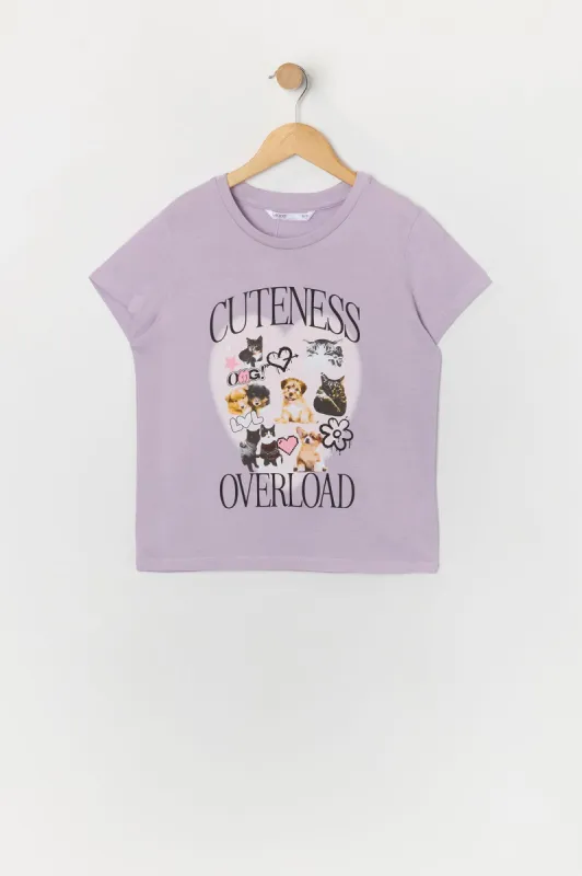 Girls Cuteness Overload Graphic T-Shirt sold by Urban Planet