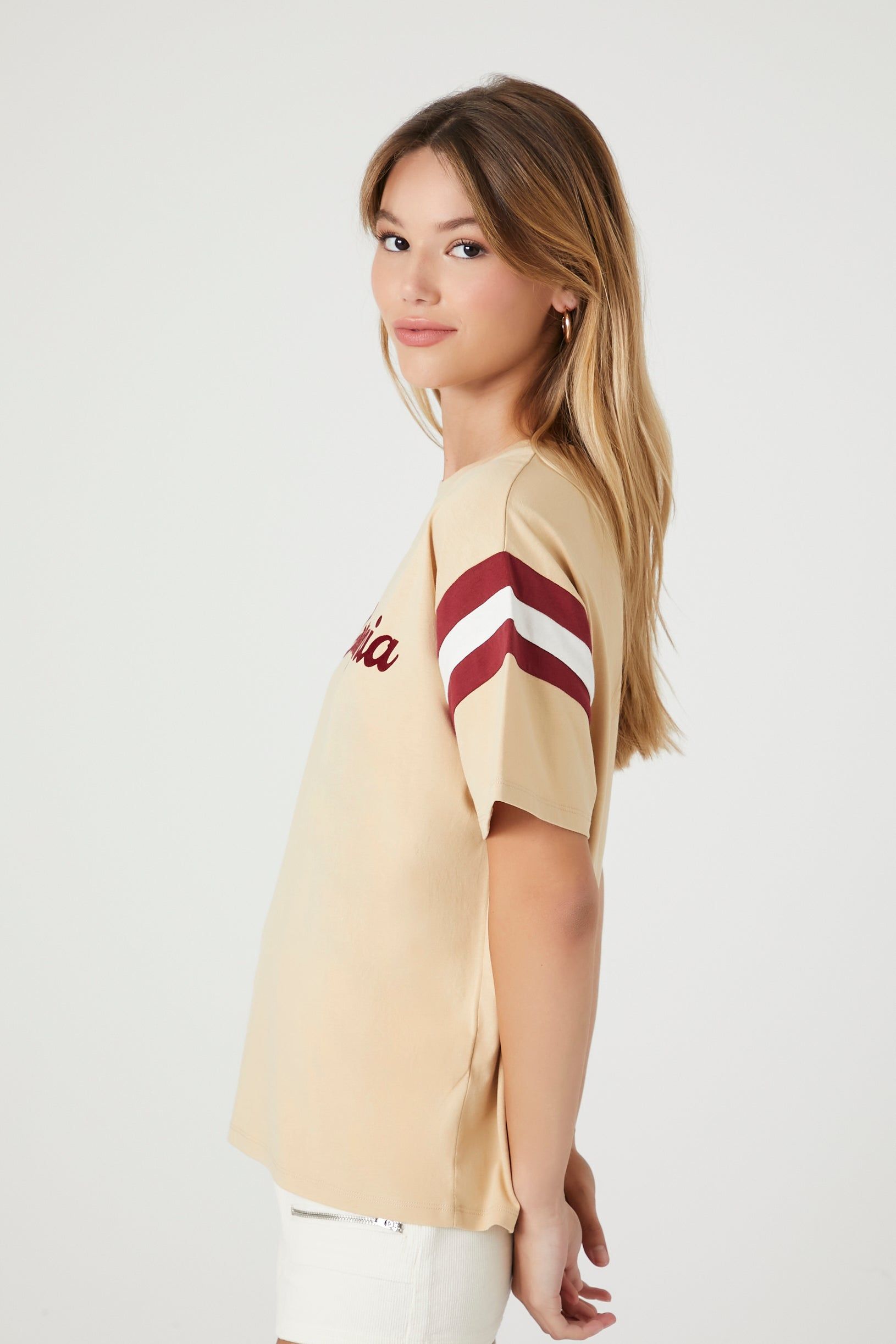 Varsity Striped California Graphic T-Shirt sold by Urban Planet product image thumbnail 2