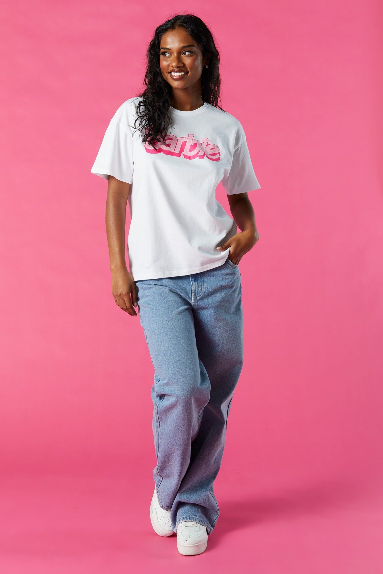 Barbie™ White Graphic Boyfriend T-Shirt sold by Urban Planet product image thumbnail 3
