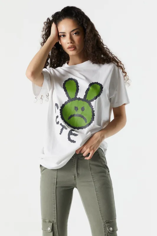 T-shirt surdimensionné de coupe garçonne à imprimé Cute sold by Urban Planet