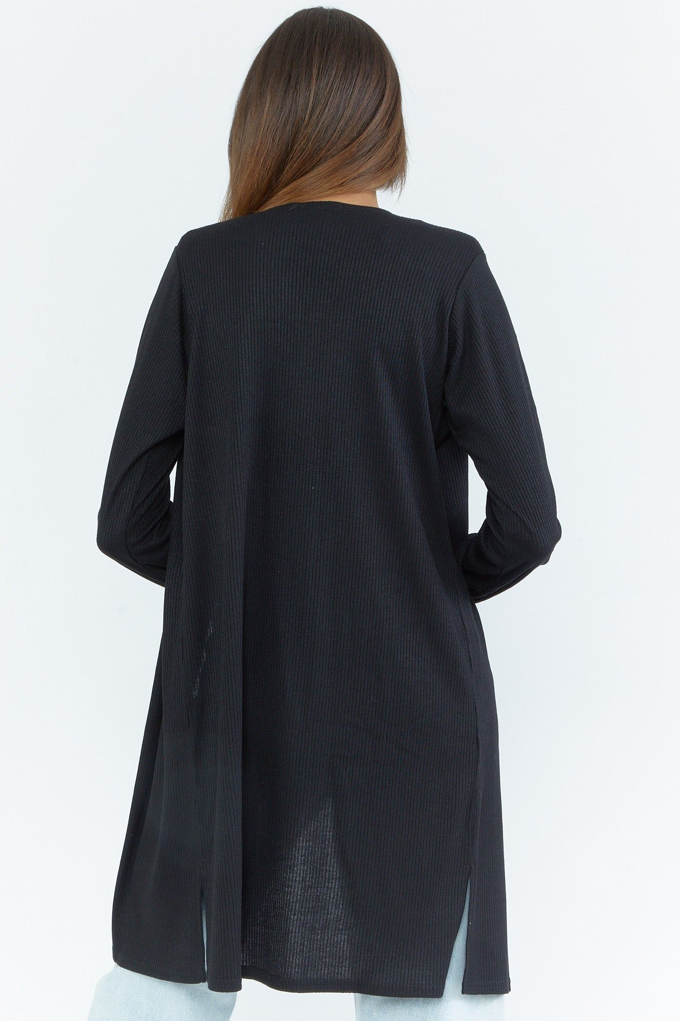 Cardigan long côtelé à manches lognues sold by Urban Planet product image thumbnail 5