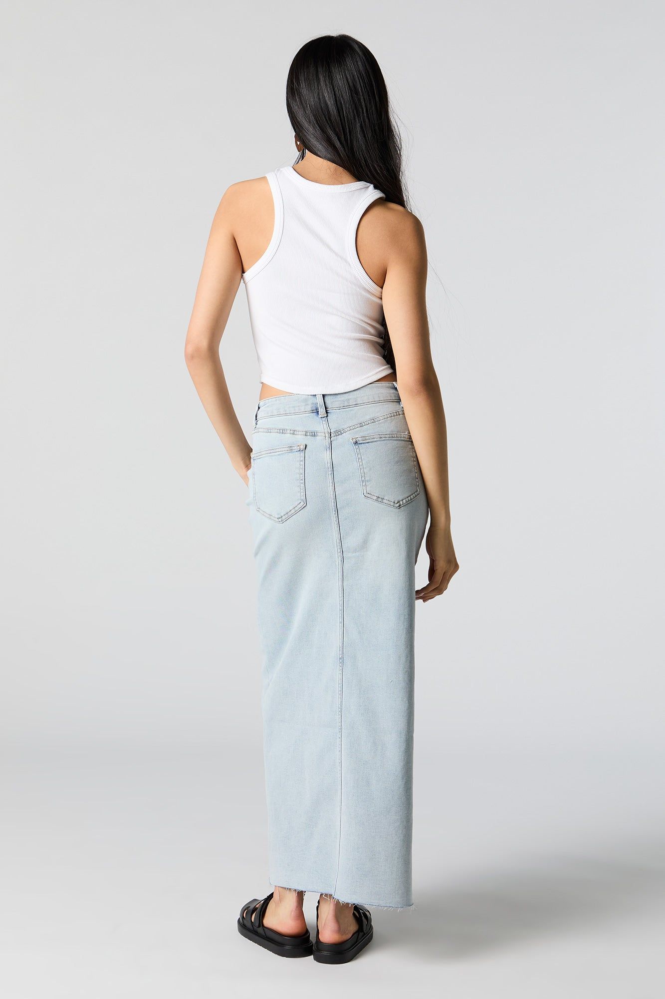 Denim Front Slit Maxi Skirt sold by Urban Planet product image thumbnail 3