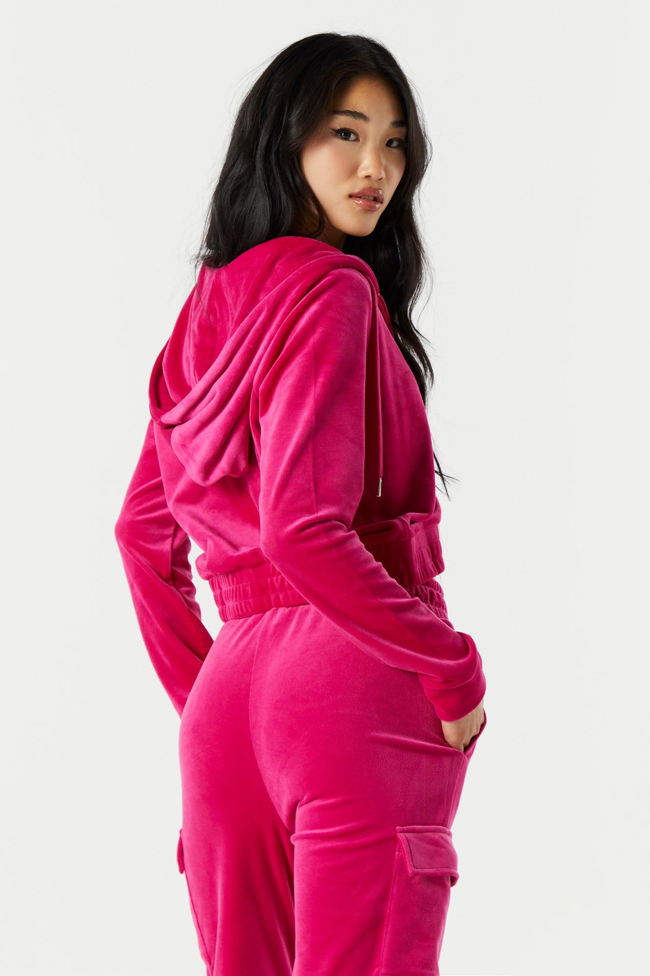 Haut à capuchon en velours avec fermeture à glissière sold by Urban Planet product image thumbnail 14