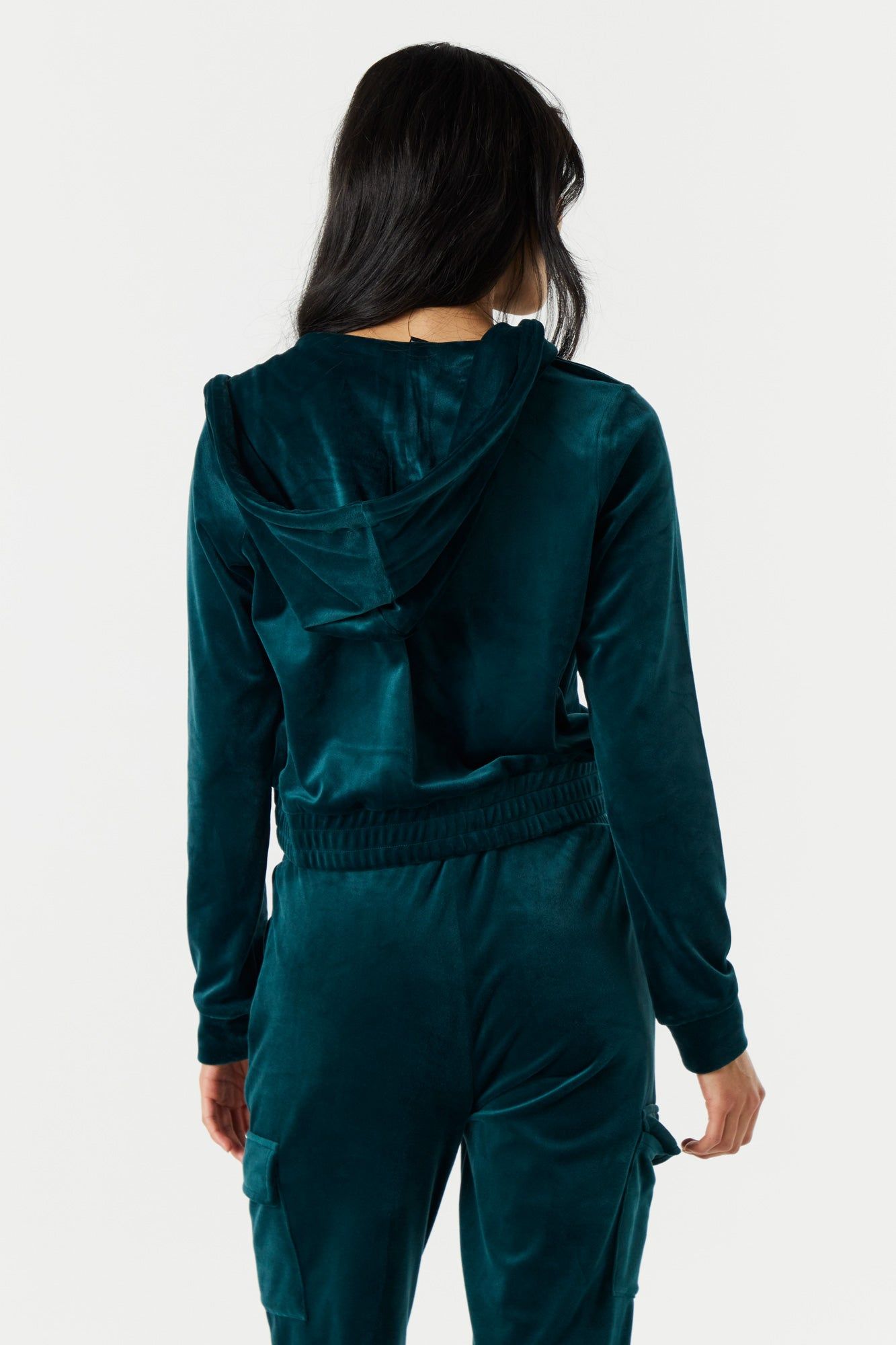Haut à capuchon en velours avec fermeture à glissière sold by Urban Planet product image thumbnail 2