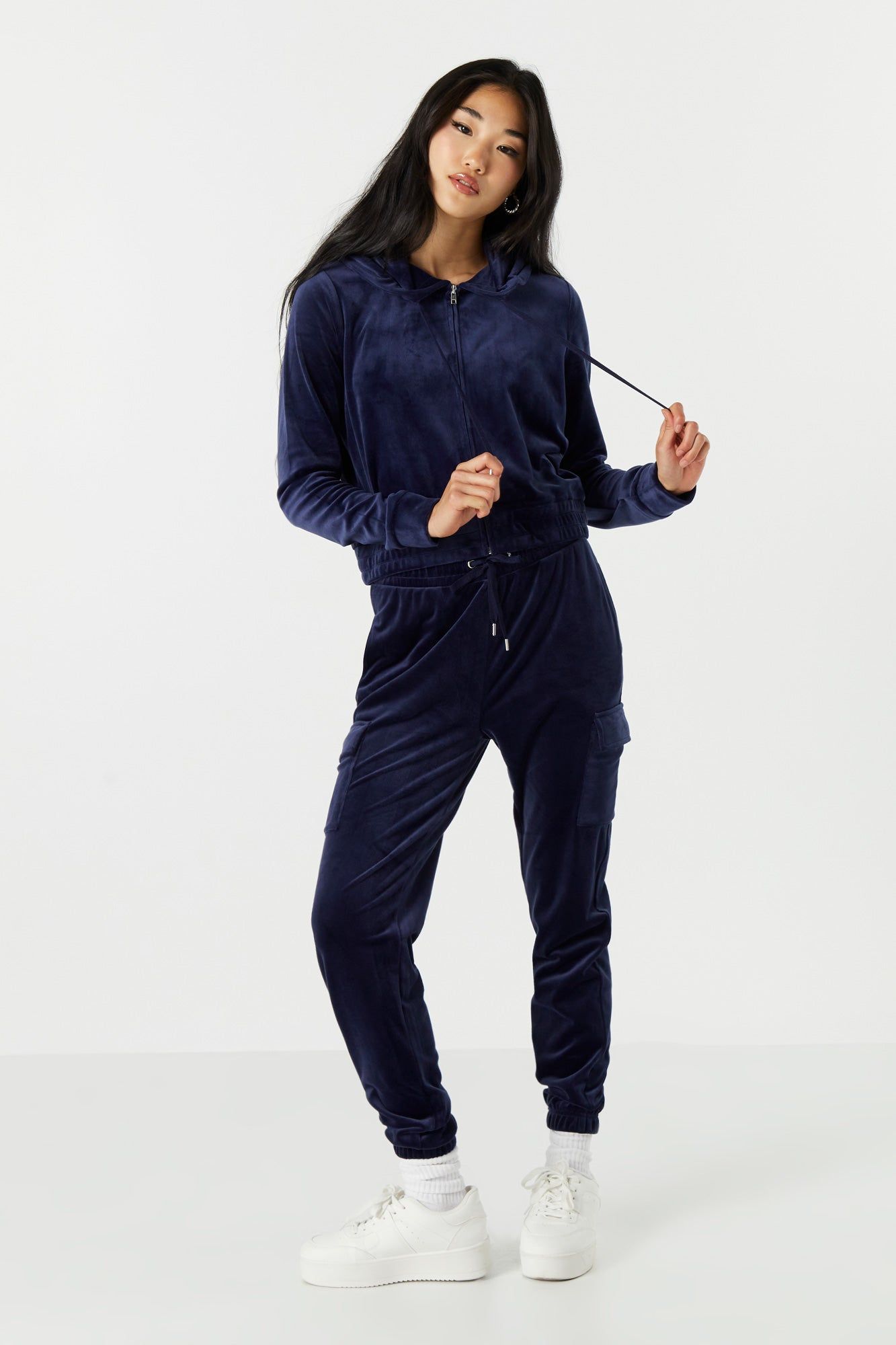 Haut à capuchon en velours avec fermeture à glissière sold by Urban Planet product image thumbnail 12