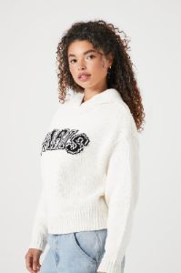Haut à capuchon en tricot à imprimé Paris sold by Urban Planet