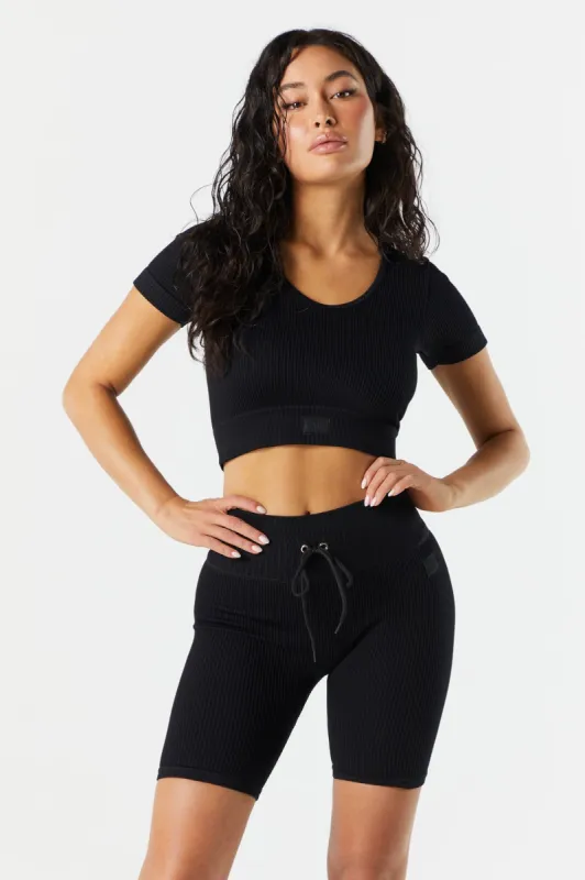 T-shirt à manches courtes Sommer Ray Active côtelé sans couture sold by Urban Planet