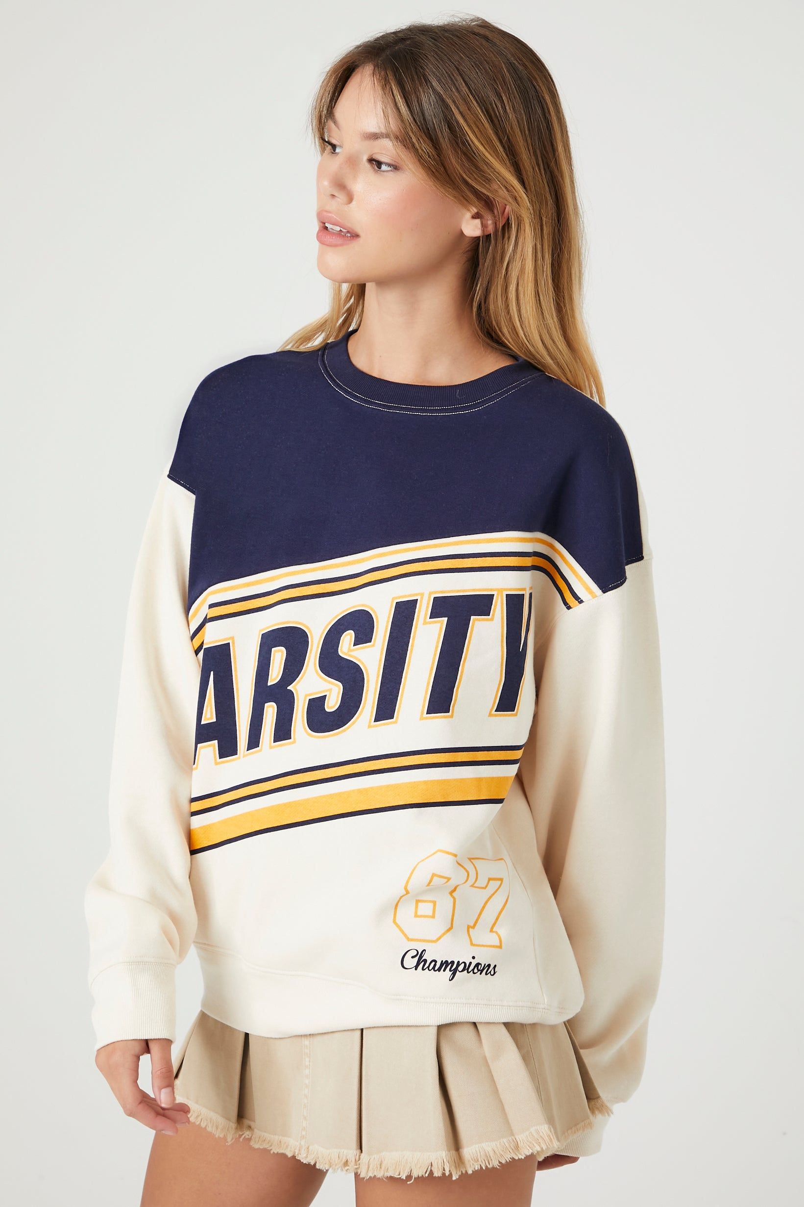 Colourblock Varsity Graphic Sweatshirt sold by Urban Planet product image thumbnail 2