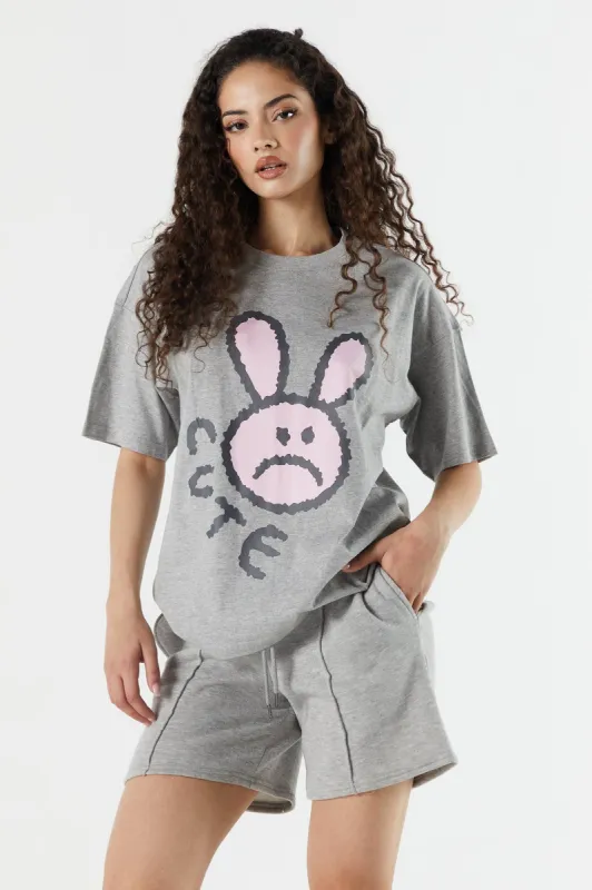 T-shirt de coupe garçonne à imprimé Cute sold by Urban Planet