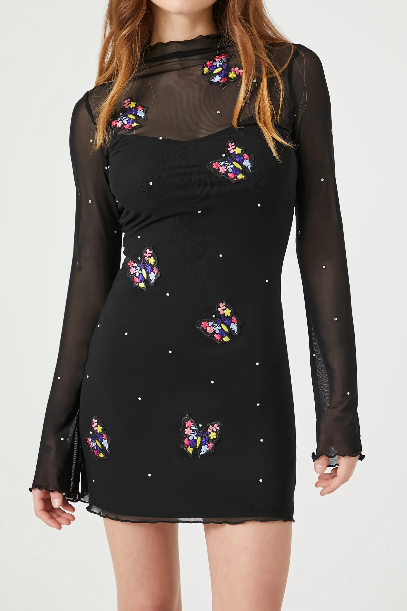Minirobe en filet avec motif Papillon en pierres du Rhin sold by Urban Planet product image thumbnail 2