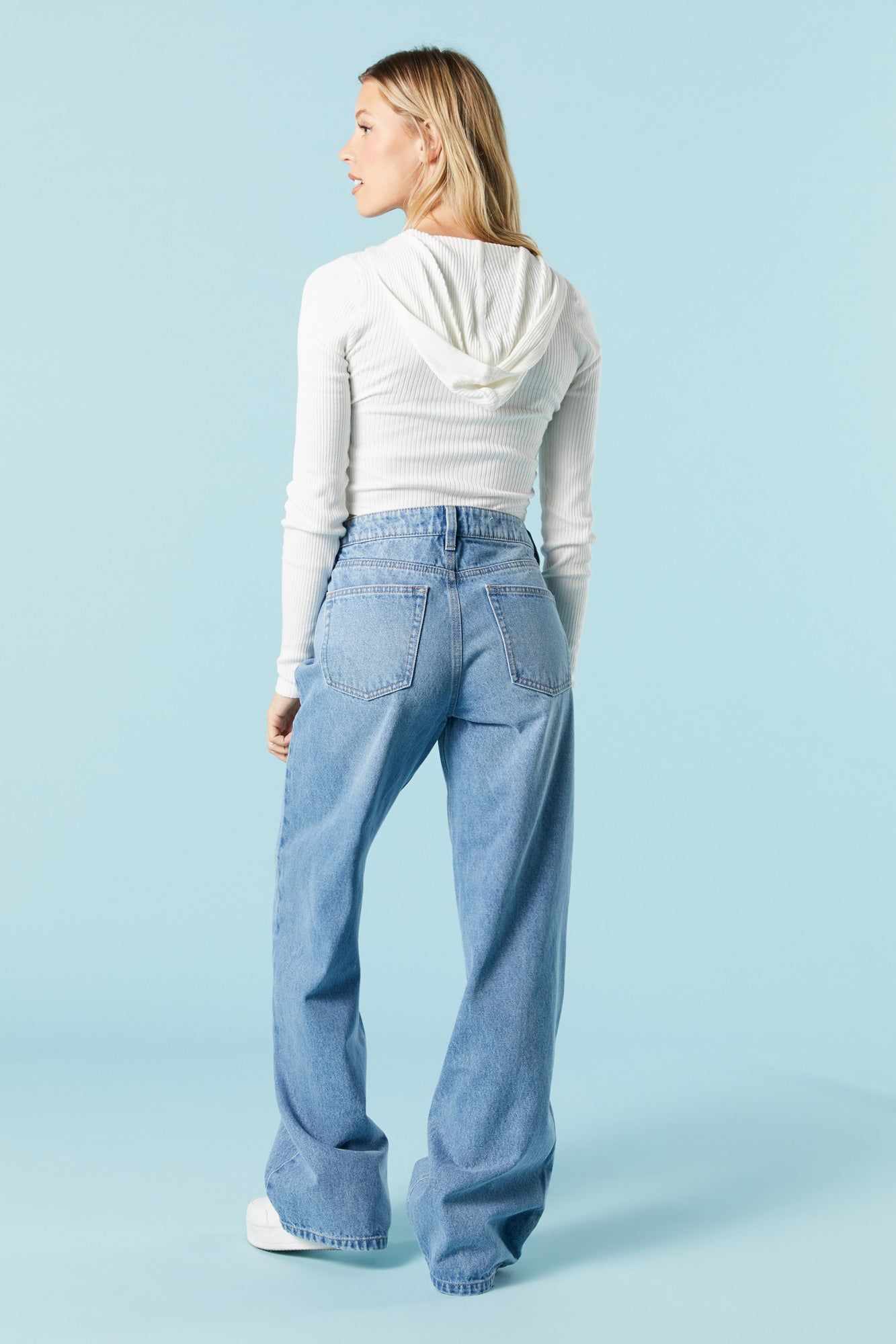 Medium Blue Wide Leg Skater Jean sold by Urban Planet product image thumbnail 3