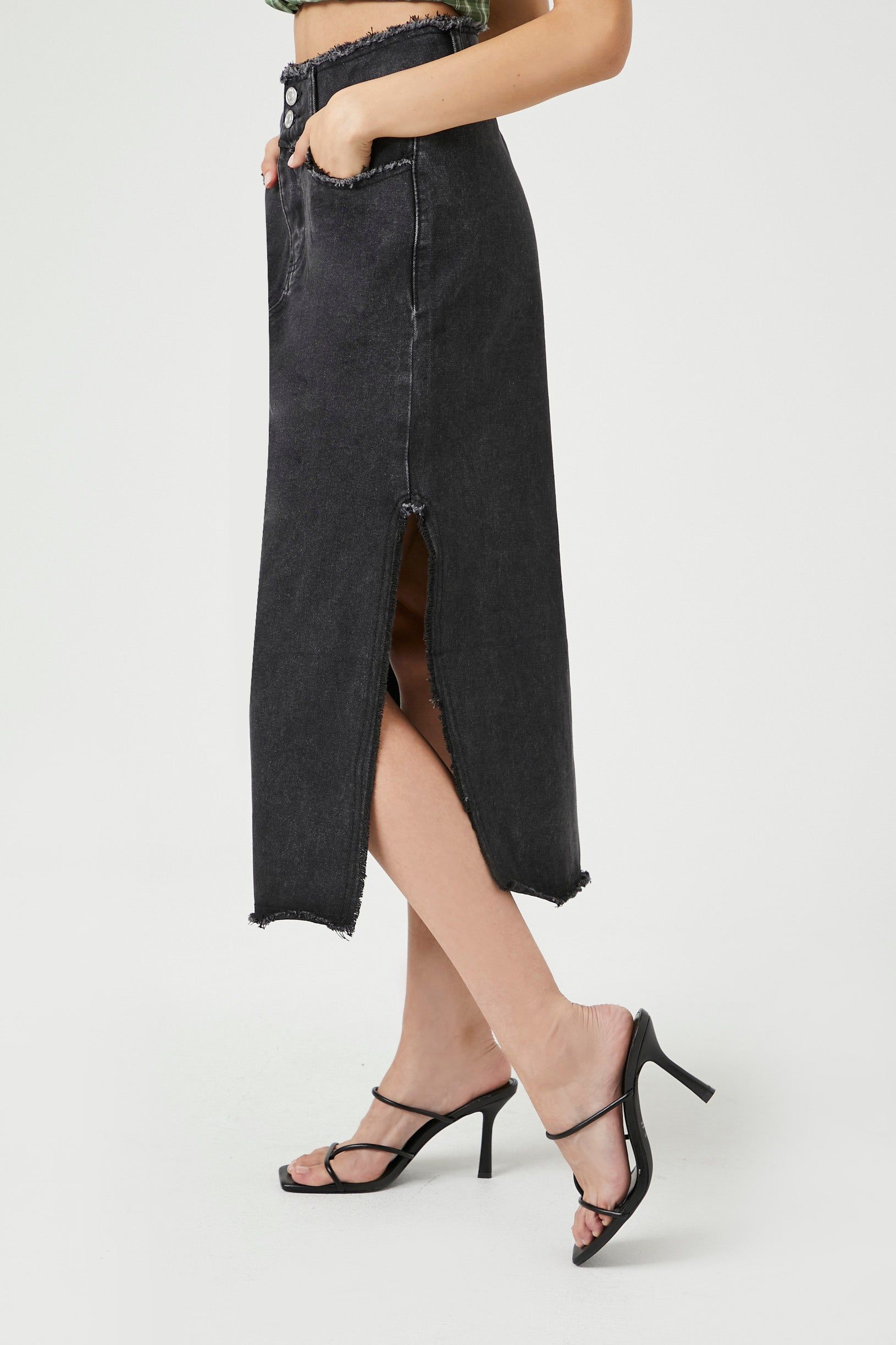 Frayed Slit Maxi Skirt sold by Urban Planet product image thumbnail 2