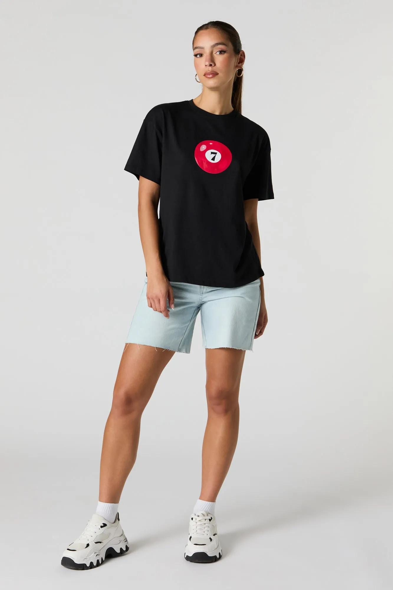 Pool Ball Graphic Boyfriend T-Shirt sold by Urban Planet product image thumbnail 3