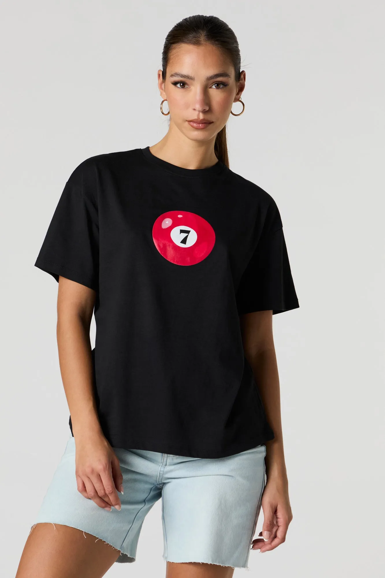 Pool Ball Graphic Boyfriend T-Shirt sold by Urban Planet