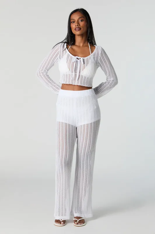 Pantalon couvre-maillot crocheté à jambe évasée sold by Urban Planet