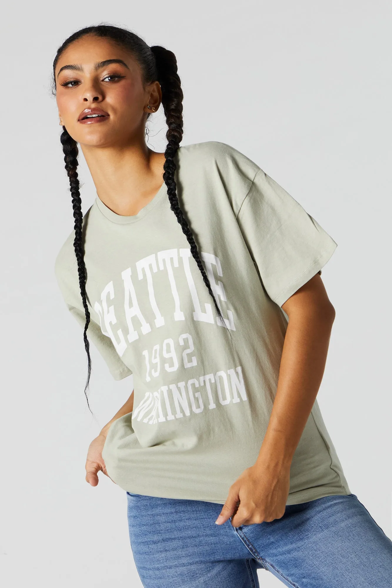 Seattle Graphic Boyfriend T-Shirt sold by Urban Planet product image thumbnail 2