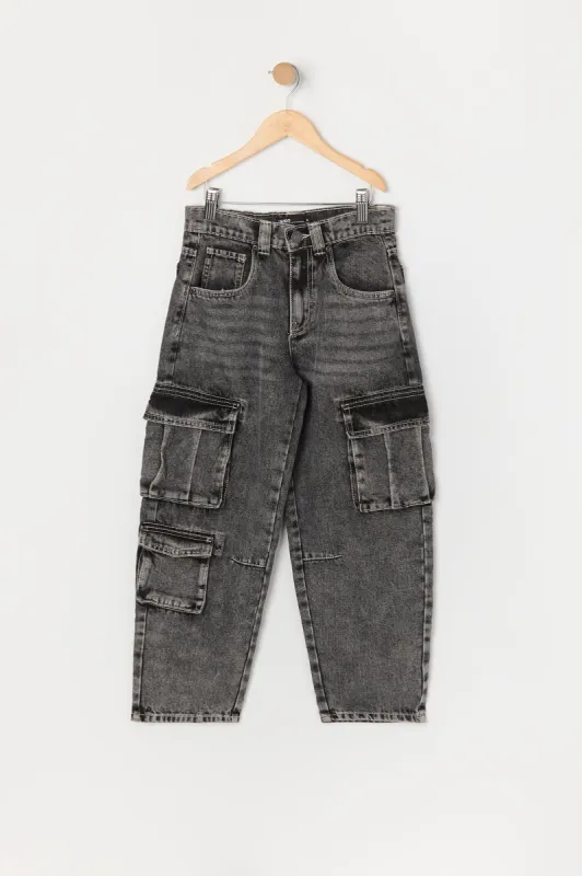 Boys Multi Pocket Straight Leg Cargo Jean sold by Urban Planet