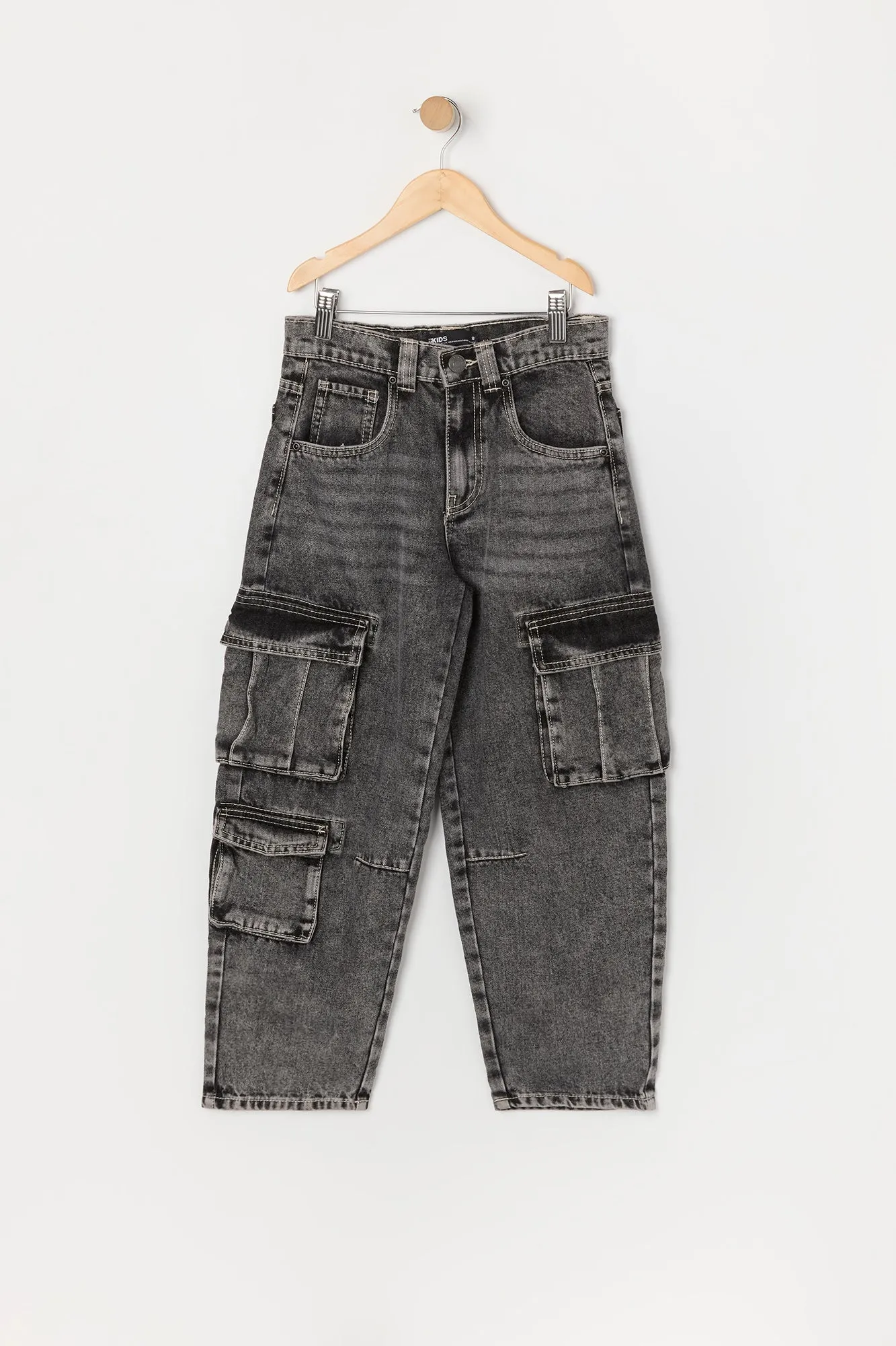 Boys Multi Pocket Straight Leg Cargo Jean sold by Urban Planet