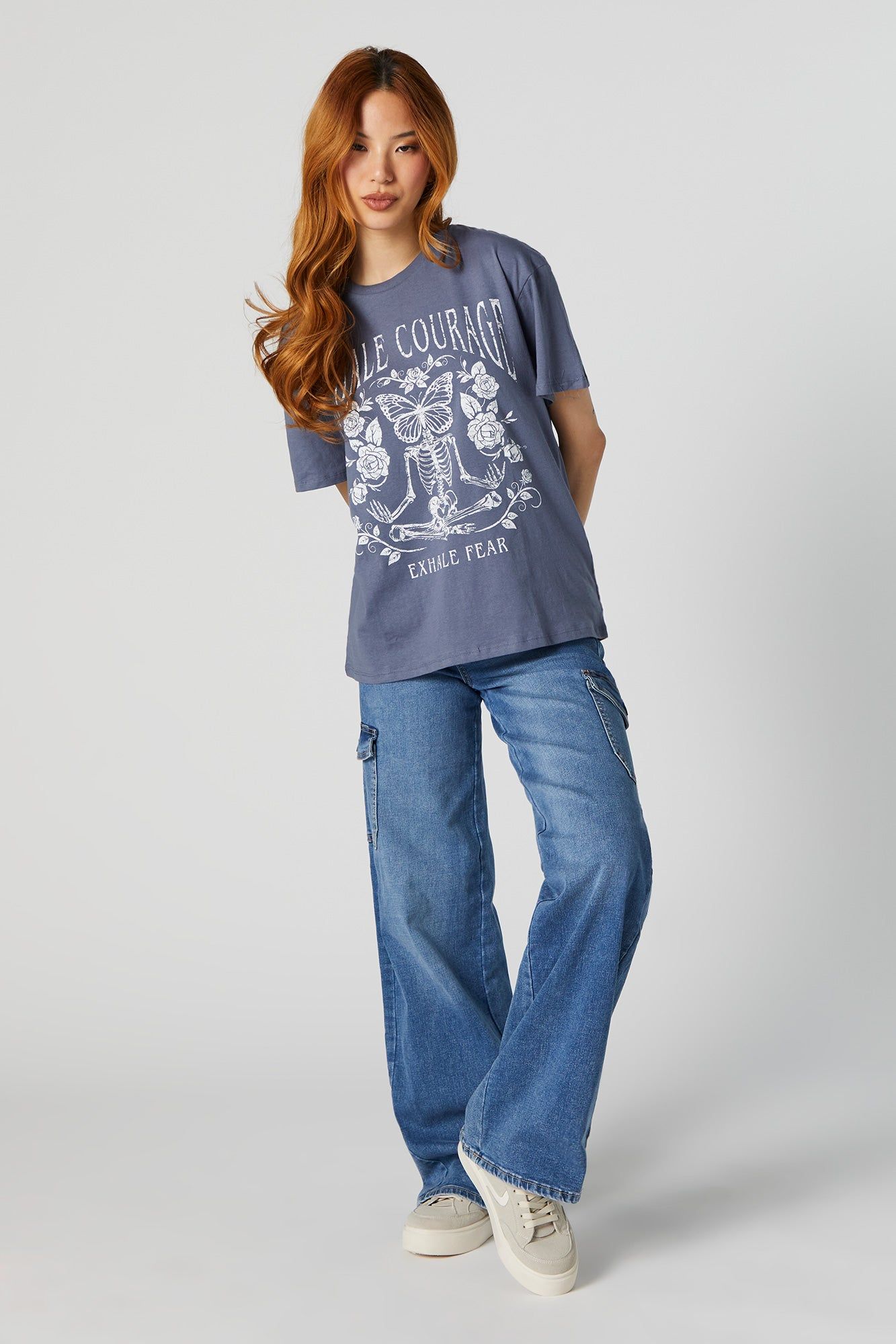 Inhale Courage Exhale Fear Graphic Boyfriend T-Shirt sold by Urban Planet product image thumbnail 3