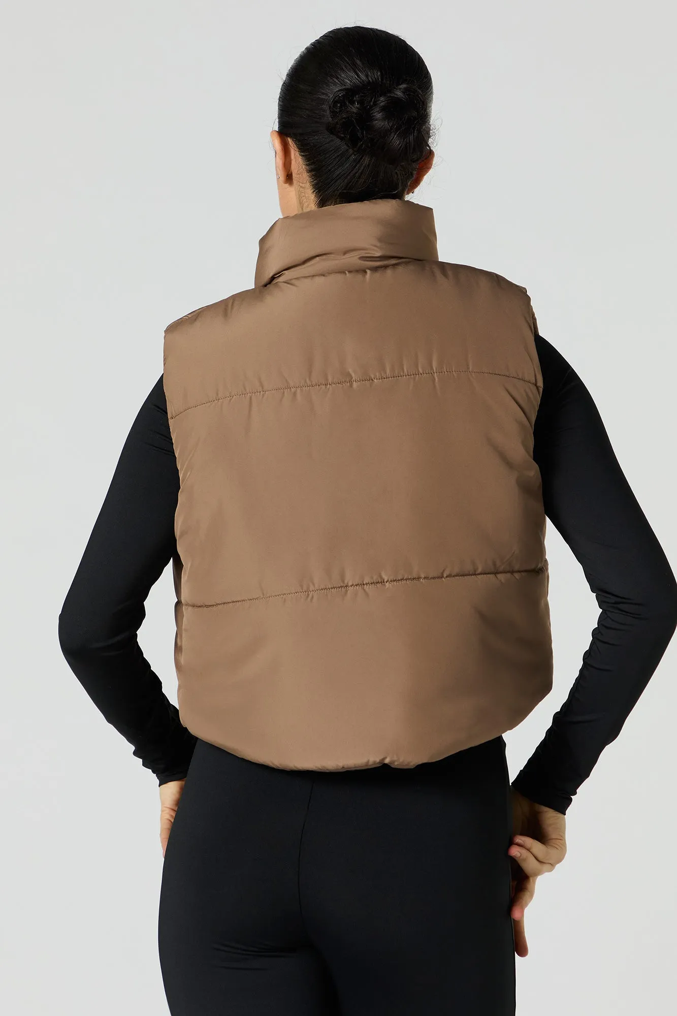 Faux Fur Lined Cropped Puffer Vest sold by Urban Planet product image thumbnail 2