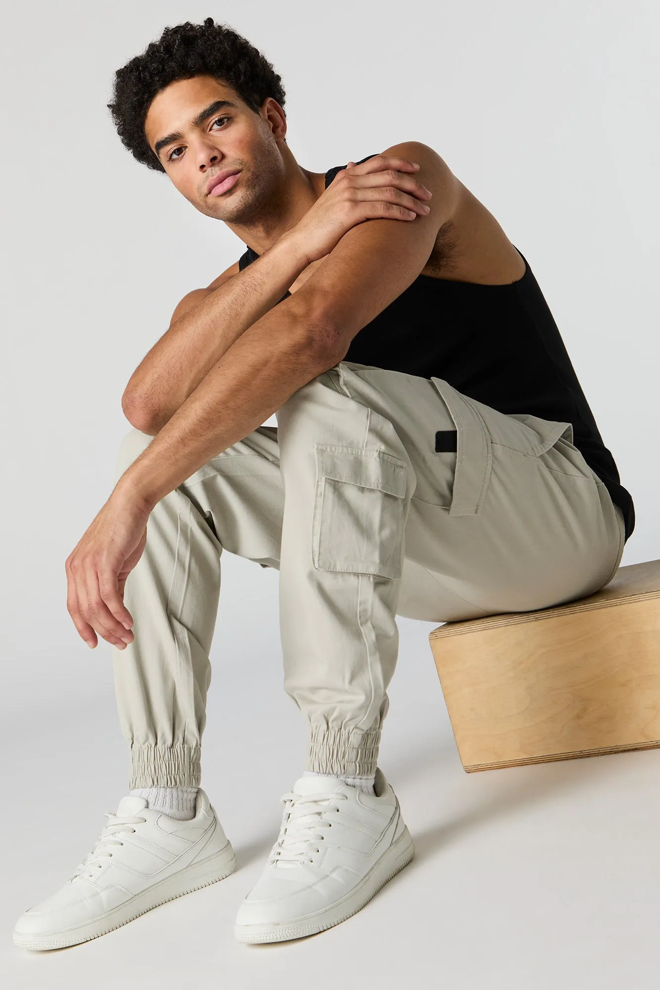 Twill Multi Pocket Drawstring Cargo Jogger sold by Urban Planet