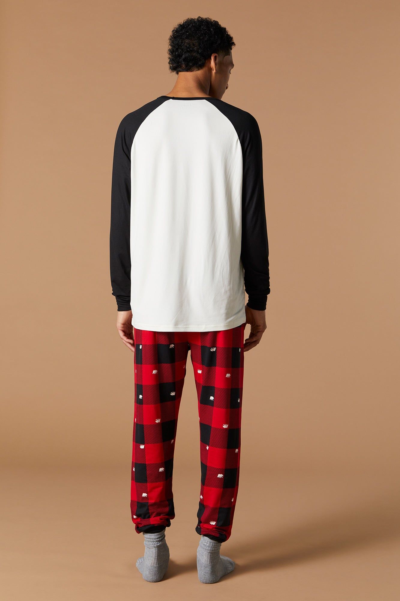 Fammy Jammies Bear Plaid Print 2 Piece Pajama Set sold by Urban Planet product image thumbnail 5